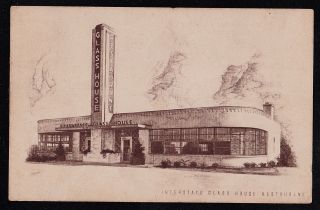 Vintage Antique Postcard Interstate Glass House Restaurant Chicago Ill.  1947