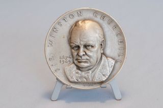 1965 Medallic Art Co Prime Minister Winston Churchill Silver Medal Britain Wwii