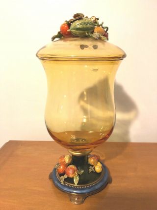 Jay Strongwater Tuscany Lidded Glass Jar