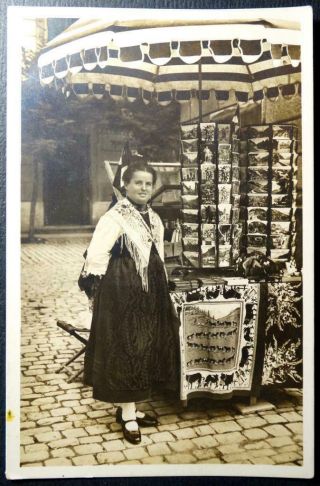Postcard Rppc Real Photo - Souvenir Stand Postcards In Main Square Zurich