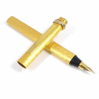 Authentic Cartier Fountain Pen Gold - Tone Trinity E1034