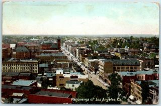 Los Angeles,  Ca Postcard " Panorama " Bird 