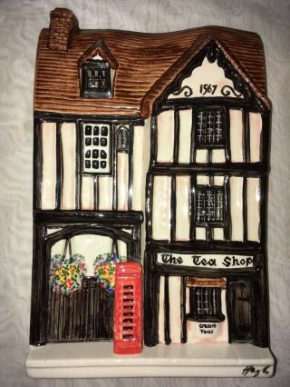 Hazle Ceramics A Nation Of Shopkeepers “the Tea Shop” Phone Booth Wall Plaque