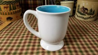 The Oprah Winfrey Show TV Pedestal Coffee Tea Mug White & Blue Ceramic 16oz 6