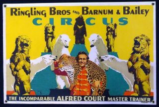 Authentic 1941 Ringling Bros And Barnum & Bailey Circus Poster Alfred Court