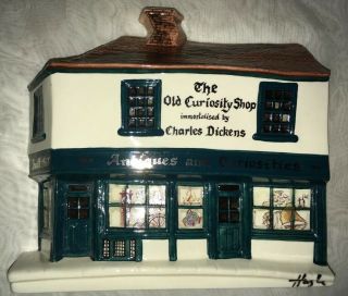 Hazle Ceramics A Nation Of Shopkeepers “old Curiosity Shop” Wall Plaque 1999