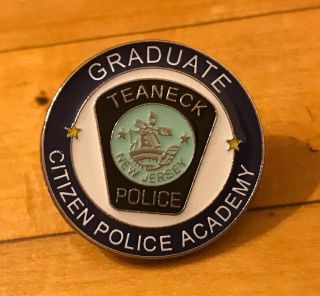 Rare Graduate Citizen Police Academy Teaneck Police Department Hat Pin Badge Nj