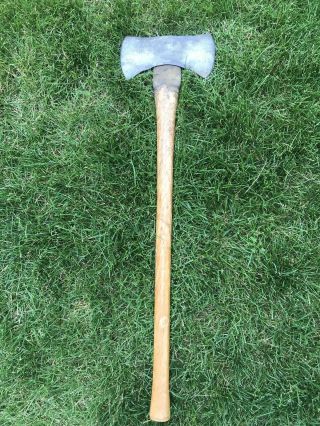 Double Bit Axe With Handle Vintage Wards Master Quality Fire Streak 36in” Handle