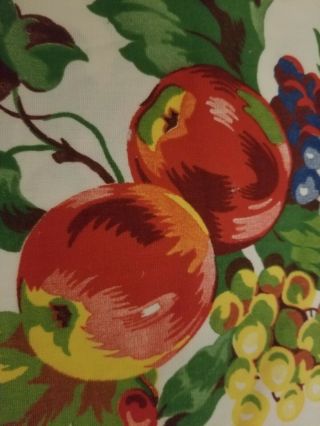 VINTAGE Tablecloth 1940 ' S Wilendur? Cherries Grapes Peaches Fruit 2