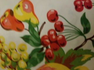 VINTAGE Tablecloth 1940 ' S Wilendur? Cherries Grapes Peaches Fruit 4