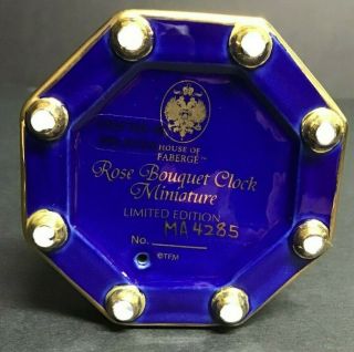 House Of Faberge LTD Ed MA4285 Miniature Rose Bouquet Clock 6