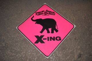 Ringling Bros.  Circus Elephant Crossing Sign 29 " X 29 " Show 80 