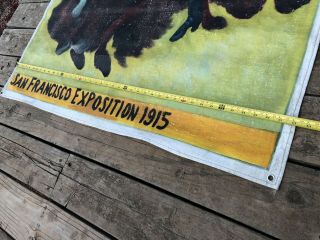 BUFFALO GALS Hand Painted Canvas Banner SAN FRANCISCO EXPSITION 1915 Wild West 11
