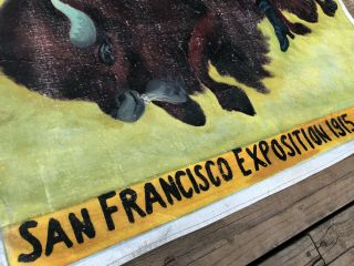 BUFFALO GALS Hand Painted Canvas Banner SAN FRANCISCO EXPSITION 1915 Wild West 4