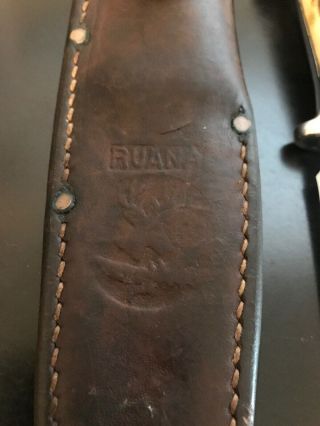 R.  H.  Ruana Custom Knife 27 - AC Large “M” Stamp - Sheath 10