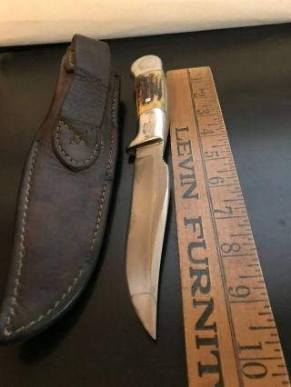 R.  H.  Ruana Custom Knife 27 - AC Large “M” Stamp - Sheath 11