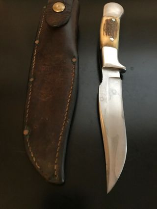 R.  H.  Ruana Custom Knife 27 - AC Large “M” Stamp - Sheath 4