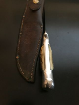 R.  H.  Ruana Custom Knife 27 - AC Large “M” Stamp - Sheath 8