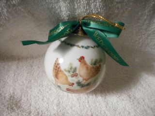 Wedgwood Twelve Days Of Christmas Ball Ornament Three French Hens