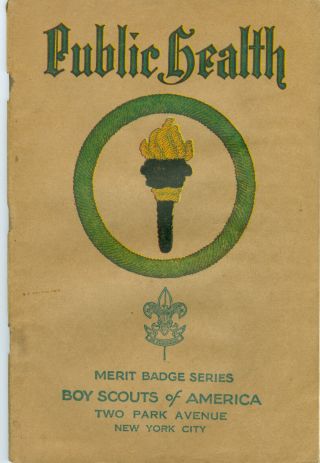 1930 Boy Scout Tan Merit Badge Book - Public Health