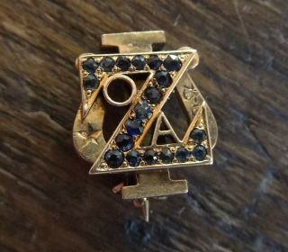 Zeta Psi Fraternity Pin Gold With Sapphires 1904 Yale