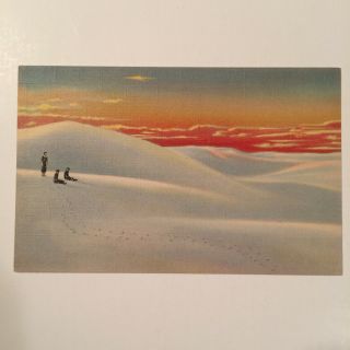 109 Sunset On The White Sands Near Alamogordo Mexico Unposted Postcard