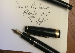 Sailor Professional Gear Realo Fountain Pen Piston Black Fine Nib 11 - 3926 - 220