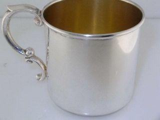 Vintage Sterling CHILD ' S CUP w/ gold washed interior - 3.  07 troy ozs 2