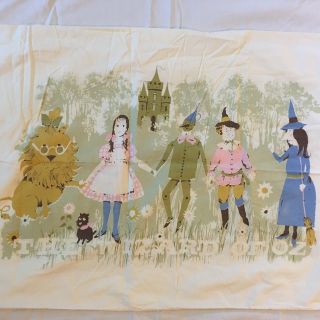 Rare Vintage Fieldcrest Wizard Of Oz Twin Flat Sheet And Pillowcase 70s Fabric