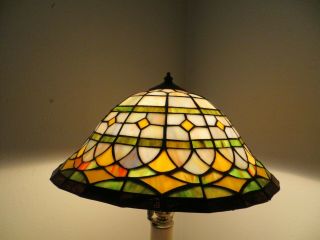 Tiffany Style Leaded Stain Glass Lamp Shade - Multiple Colored 14 Inch