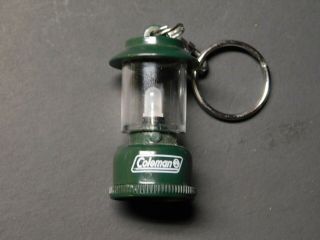 Vintage 2001 Green Coleman Mini Led Key Chain Lantern Flashlight,  Camping