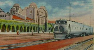 California San Bernardino Santa Fe Depot Train Postcard (f322glm) 2
