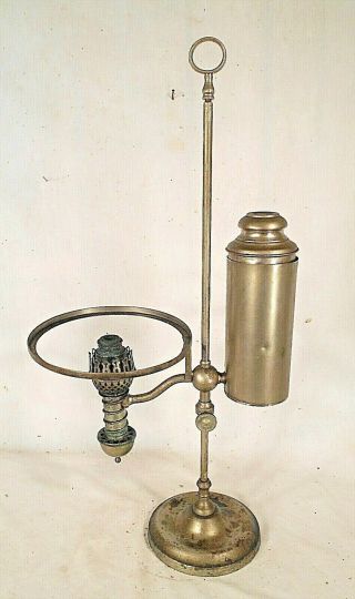 Antique Victorian 19th Century Nickel Plated Student Lamp