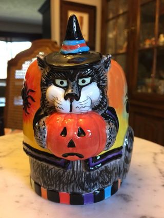 Fitz And Floyd Kitty Witches Candle Holder