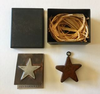 Jan Barboglio Iron Box With Texas Star And Card - Rarely Listed - Star Of Texas