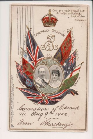 Vintage Postcard Coronation Souvenir Of Edward Vii