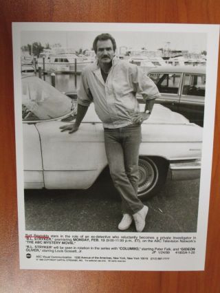 Vtg Glossy Press Photo Burt Reynolds Actor Bl Stryker The Abc Mystery Movie 3