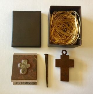 Jan Barboglio Iron House Blessing Box Complete With Cross,  Nail And Card