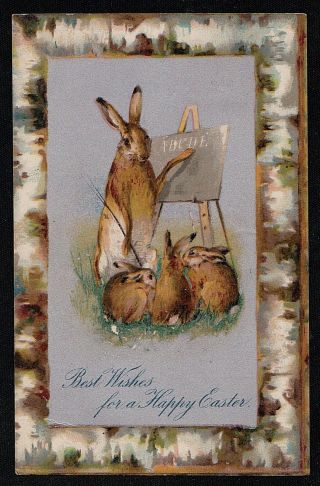 Vintage Antique Postcard Best Wishes For A Happy Easter 1901