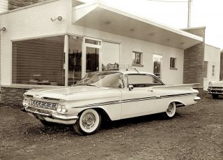 1950s Photo Negative Car Chevrolet Impala Auto Dealer 10 Day Special Scranton Pa