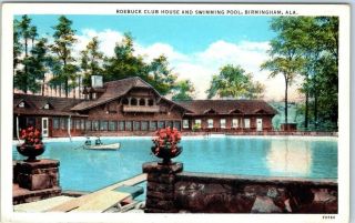 Birmingham,  Alabama Postcard " Roebuck Club House And Swimming Pool " Curteich