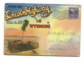 Vintage - Postcard Folder - Lincoln Highway - In Wyoming