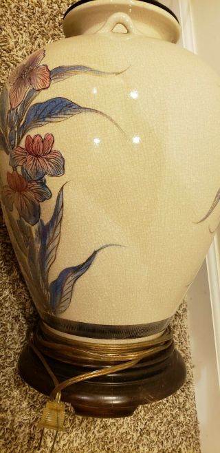Frederick Cooper Porcelain Urn Table Lamp Urn Hand Painted Floral 7