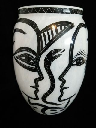 Large Kosta Boda Ulrica Vallien Caramba Mythical Adam & Eve Vase