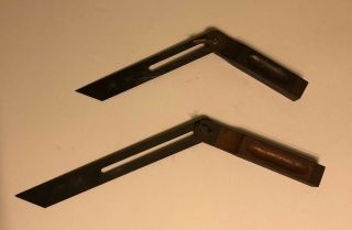 2 Vintage Stanley 25 Angle Finder Bevel Squares 8 In.  And 10 In.