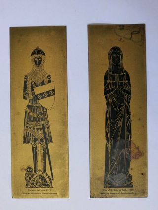 Sir John De Creke & Wife 1325,  Brass Medieval Wall Hangings,  English 4