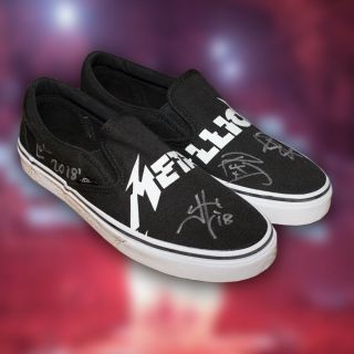 Metallica Autographed Vans Glitch Logo Classic Slip - On Shoe