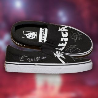 Metallica Autographed Vans Glitch Logo Classic Slip - On Shoe 2