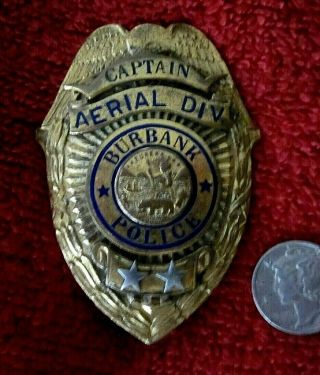 California Burbank Los Angeles Avaition Police Badge Oldie
