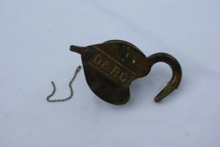 D&RG heart shaped lock with Key, 3
